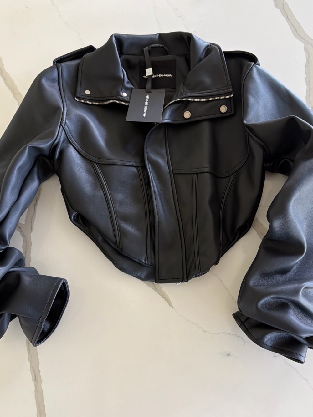 Maniere De Voir Black Solange Corset Jacket
